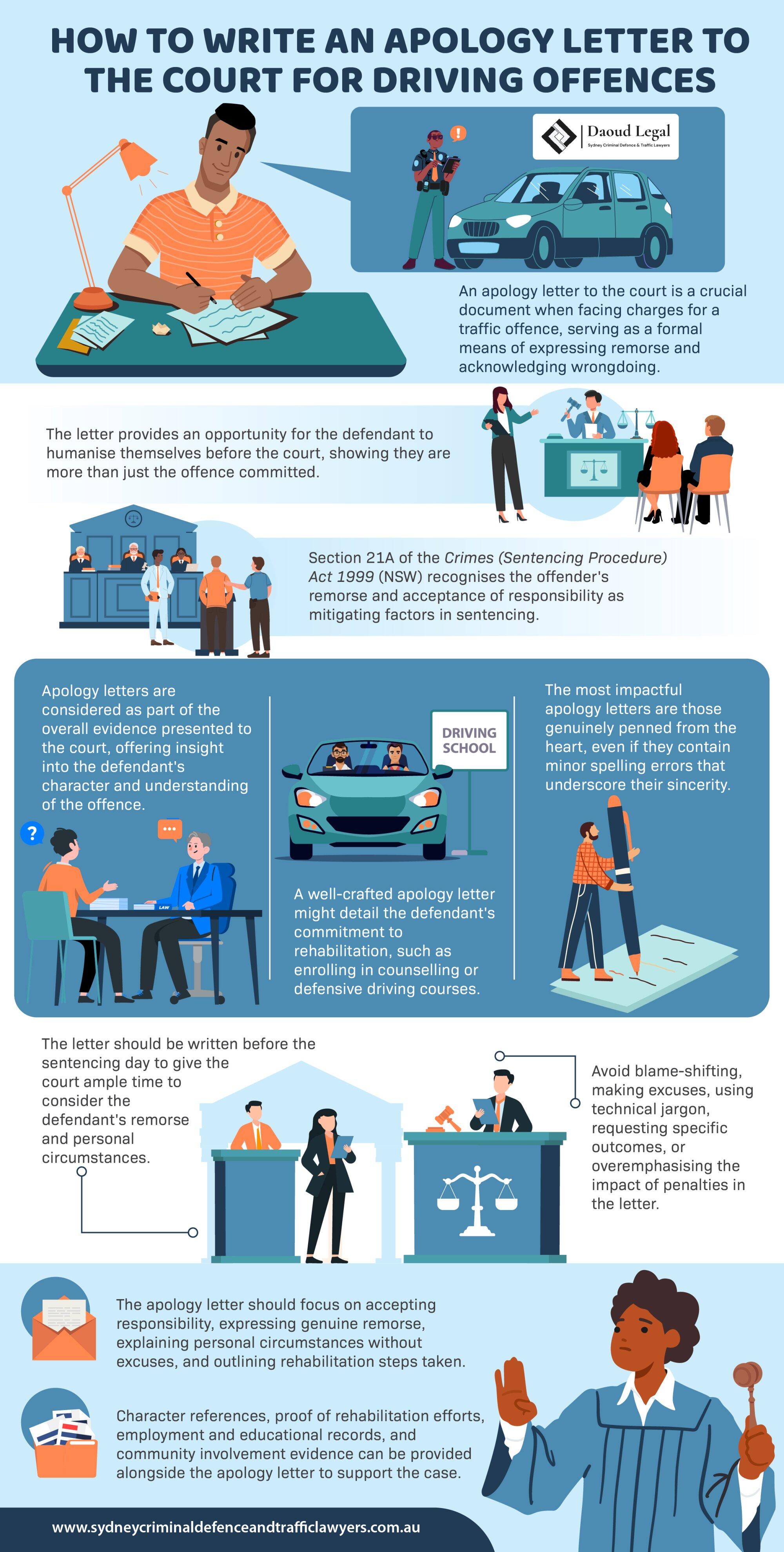 An Infographic Guide to Writing an Apology Letter to the Court for Driving Offences