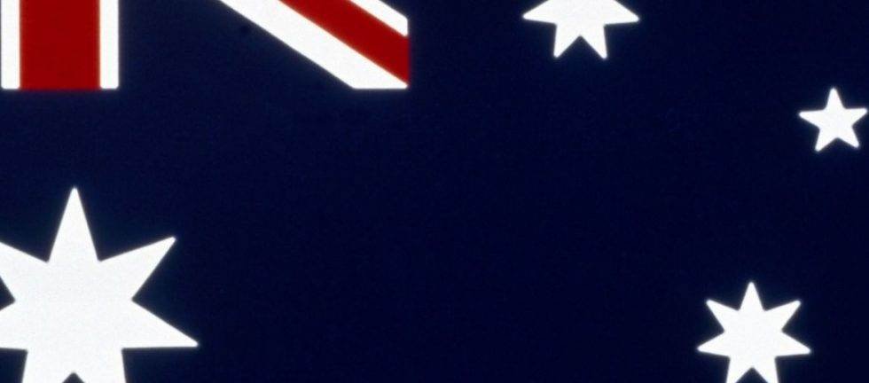 Australian flag detail: Southern Cross constellation and Union Jack